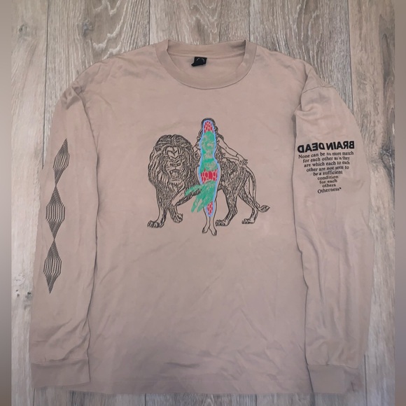 Brain Dead Other - Brain Dead Heatwave Long Sleeve T-shirt Tan Size: Medium